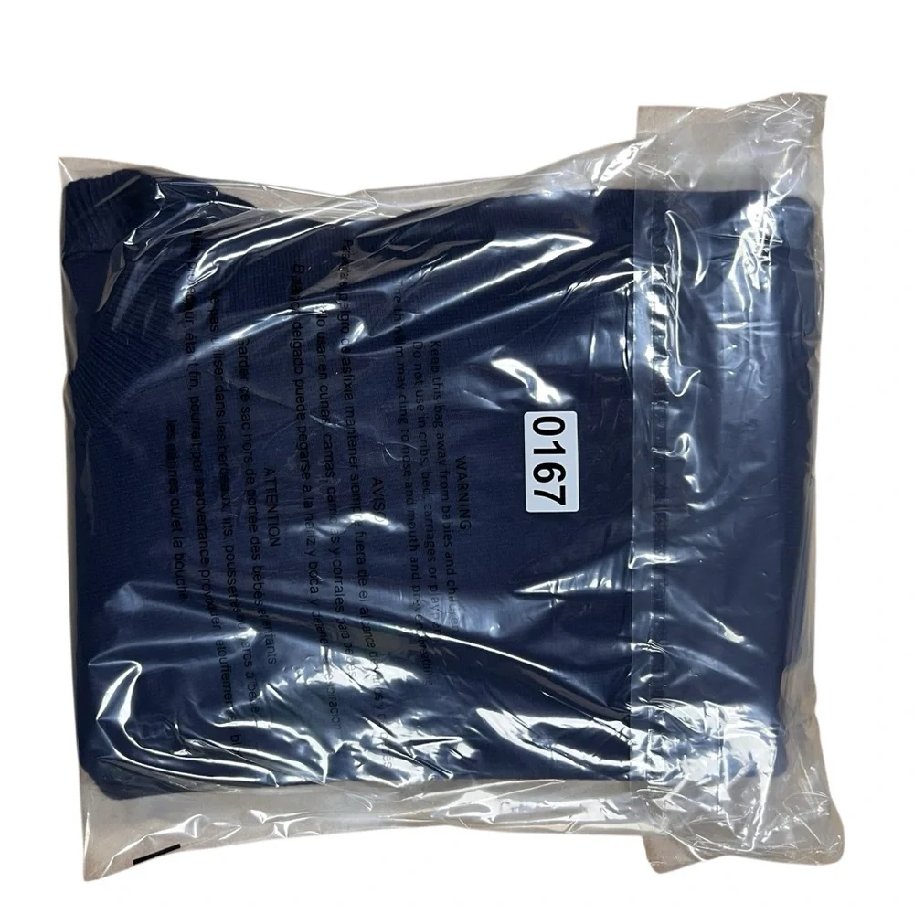 Cyrus Navy Blue Striped Crewneck Sweater Size‎ Large